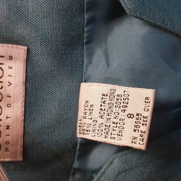 Teal Linen dress sz 8 - Picture 10 of 11